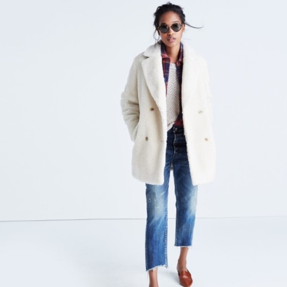 Madewell Sherpa double breasted pea coat
